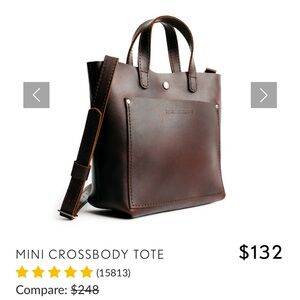 Portland Leather Mini Crossbody Tote with Extra Accessories